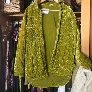Anthropologie Olive Green Quilted Jacket
